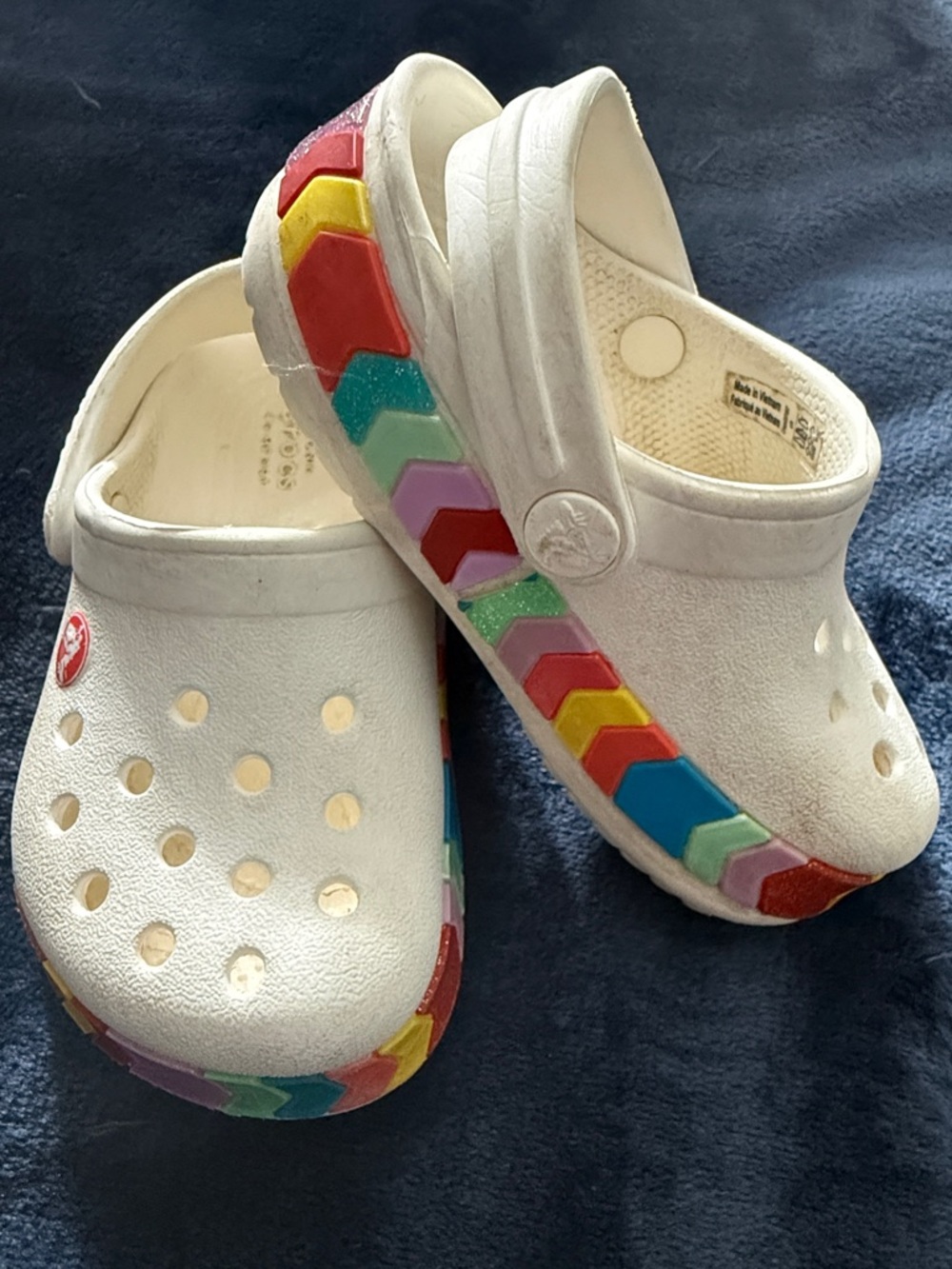 CROCS Kids Crocband Chevron Beaded Clogs